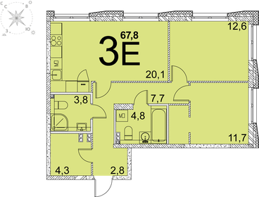 71,5 м², 2-комнатная квартира 7 490 000 ₽ - изображение 30