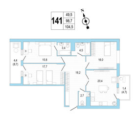 102 м², 3-комнатная квартира 21 890 000 ₽ - изображение 64