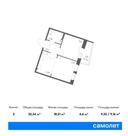 Квартира 32,3 м², 1-комнатная - изображение 1