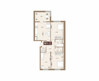 89,8 м², 3-комнатная квартира 8 331 960 ₽ - изображение 13
