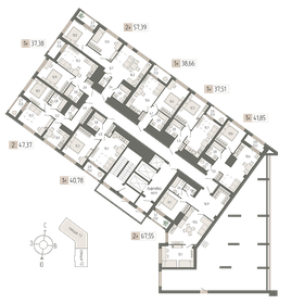 34,5 м², 1-комнатная квартира 7 100 000 ₽ - изображение 50