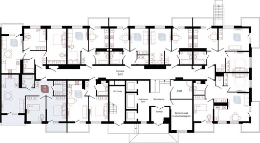 74 м², 2-комнатная квартира 9 400 000 ₽ - изображение 122