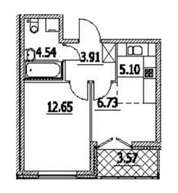 Квартира 36,5 м², 1-комнатная - изображение 1