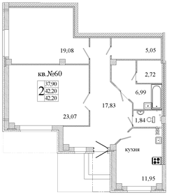 95,4 м², 3-комнатная квартира 6 911 750 ₽ - изображение 21