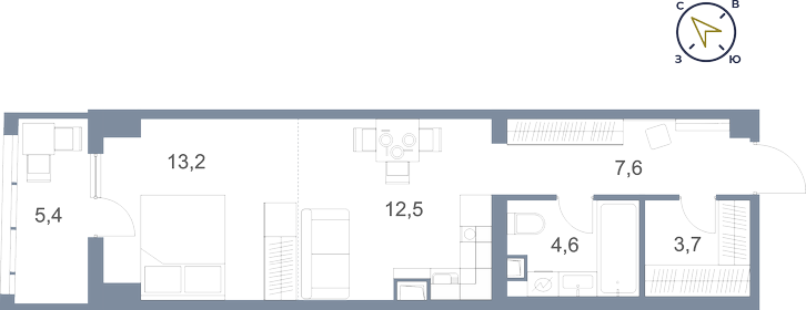 47,2 м², 1-комнатная квартира 6 100 000 ₽ - изображение 62