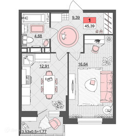 Квартира 45,4 м², 1-комнатная - изображение 5