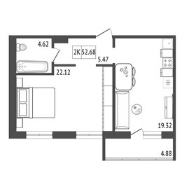 52,6 м², квартира-студия 5 300 000 ₽ - изображение 2