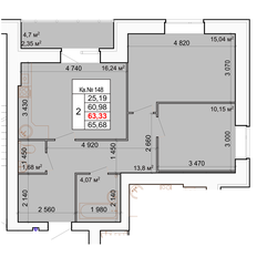 Квартира 63,3 м², 2-комнатная - изображение 2