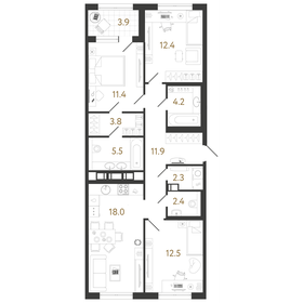 79,2 м², 3-комнатная квартира 11 500 000 ₽ - изображение 146