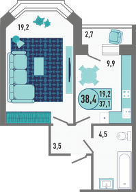 34 м², 1-комнатная квартира 4 350 000 ₽ - изображение 71