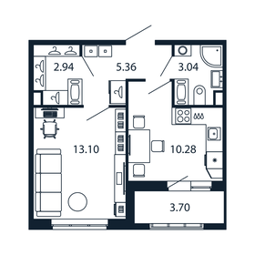 34 м², 1-комнатная квартира 8 701 888 ₽ - изображение 58