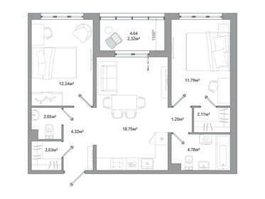 57 м², 2-комнатная квартира 10 300 000 ₽ - изображение 90