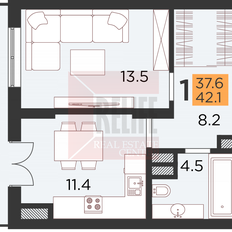 Квартира 42,1 м², 1-комнатная - изображение 3