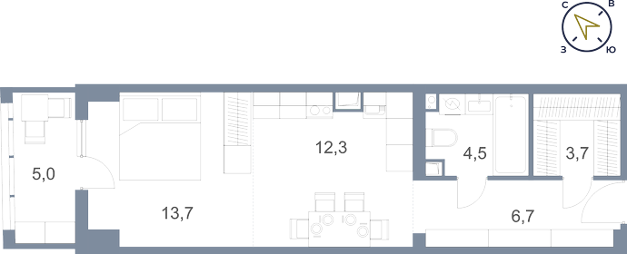 36,2 м², квартира-студия 4 400 000 ₽ - изображение 80