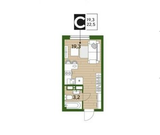 21,7 м², квартира-студия 4 079 600 ₽ - изображение 6