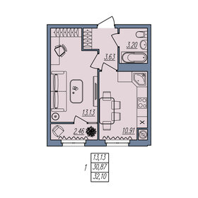 31,6 м², 1-комнатная квартира 3 250 000 ₽ - изображение 58