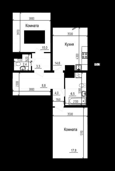 77 м², 2-комнатная квартира 13 890 000 ₽ - изображение 1