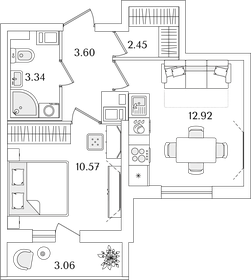 34,1 м², 1-комнатная квартира 8 896 234 ₽ - изображение 66