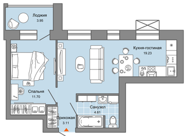 38,6 м², 1-комнатная квартира 4 050 000 ₽ - изображение 108