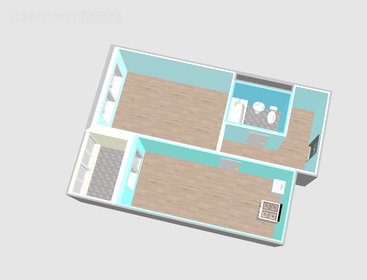 Квартира 43 м², 1-комнатная - изображение 2