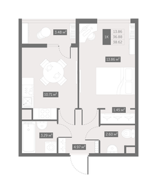 44,4 м², 1-комнатная квартира 5 274 200 ₽ - изображение 6
