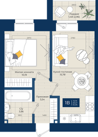 35,5 м², 1-комнатная квартира 4 899 000 ₽ - изображение 7