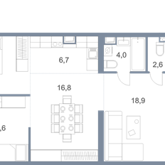 Квартира 88,4 м², 1-комнатная - изображение 2