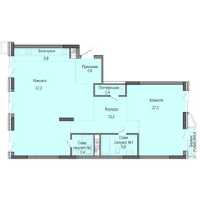 Квартира 109,4 м², 2-комнатная - изображение 1