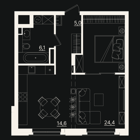 41,4 м², 1-комнатная квартира 18 200 000 ₽ - изображение 51