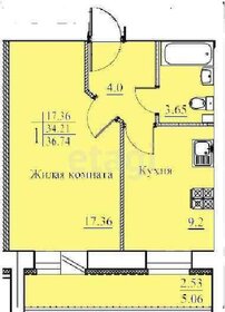 Квартира 36,7 м², 1-комнатная - изображение 1