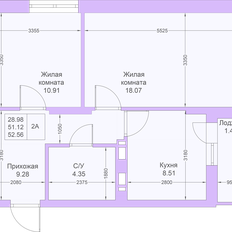 Квартира 52,6 м², 2-комнатная - изображение 2