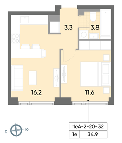 36,3 м², 1-комнатная квартира 14 025 920 ₽ - изображение 21