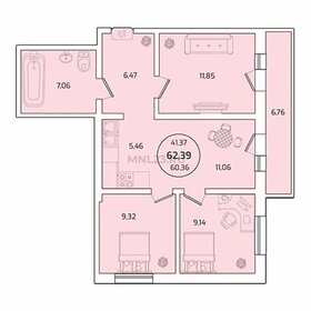 68,7 м², 3-комнатная квартира 6 500 000 ₽ - изображение 75
