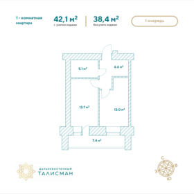 41,3 м², 1-комнатная квартира 8 260 000 ₽ - изображение 18