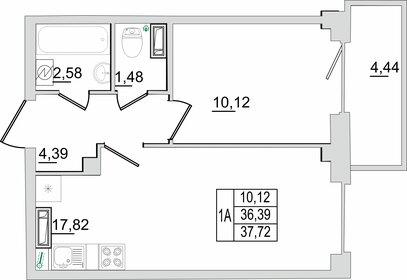 38,2 м², 1-комнатная квартира 2 981 160 ₽ - изображение 18