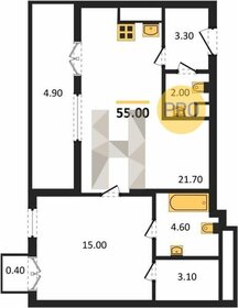 Квартира 59,8 м², 1-комнатная - изображение 1