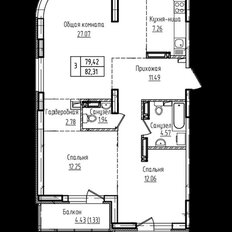 Квартира 82,3 м², 3-комнатная - изображение 5