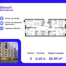 Квартира 82,9 м², 3-комнатная - изображение 2