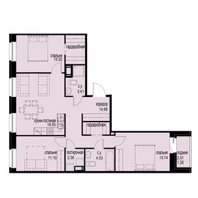 88,1 м², 4-комнатная квартира 24 108 500 ₽ - изображение 60