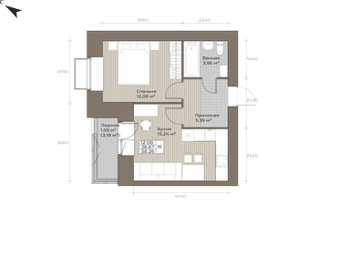 40,6 м², 2-комнатная квартира 5 500 000 ₽ - изображение 94
