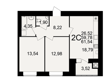 64 м², 2-комнатная квартира 7 200 000 ₽ - изображение 46