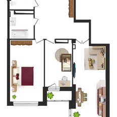 Квартира 86,8 м², 2-комнатная - изображение 2