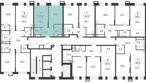 37,5 м², 1-комнатная квартира 9 390 000 ₽ - изображение 44