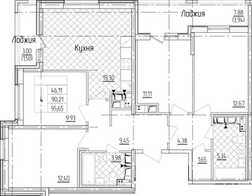 Квартира 95,7 м², 4-комнатная - изображение 1