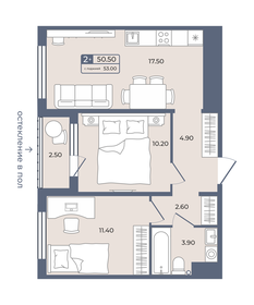 50,5 м², 2-комнатная квартира 8 610 000 ₽ - изображение 49