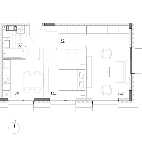 51,3 м², 2-комнатные апартаменты 8 977 500 ₽ - изображение 1