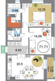 57 м², 2-комнатная квартира 22 000 000 ₽ - изображение 119