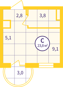 23,7 м², квартира-студия 3 840 000 ₽ - изображение 17