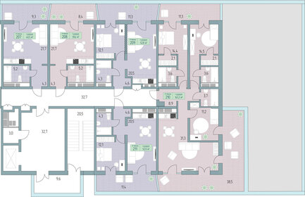 46,7 м², 1-комнатные апартаменты 10 840 700 ₽ - изображение 35