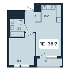 Квартира 38,7 м², 1-комнатная - изображение 1